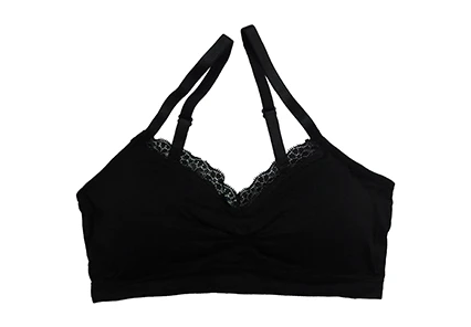V Neck Lace Bra by Coobie in Black