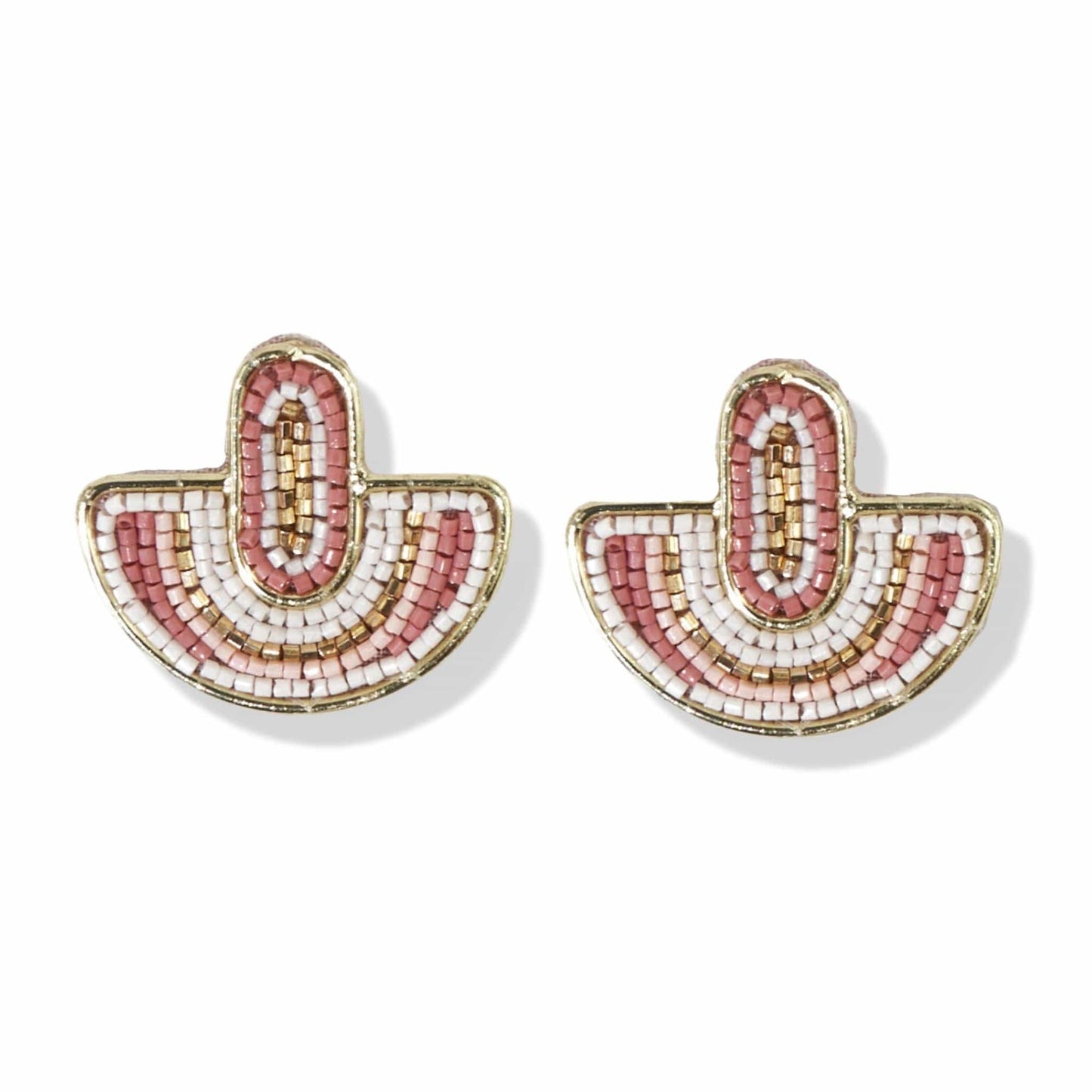 Loren Arched Earrings by Ink+Alloy in Light Pink