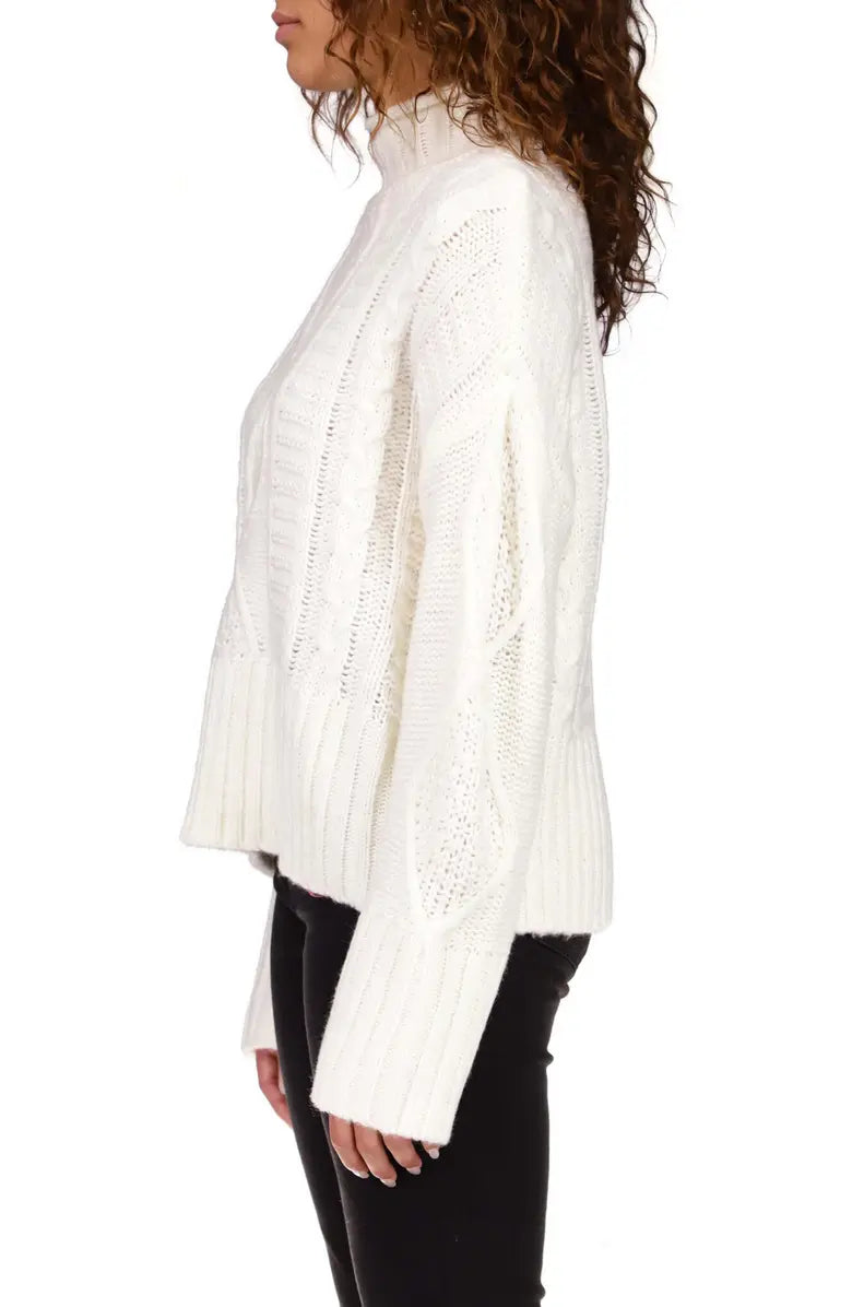 Warm Up Cable Sweater by Sanctuary in Creme