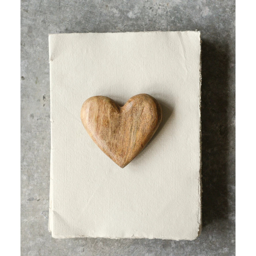 Hand-Carved Mango Wood Heart by Creative Co-Op