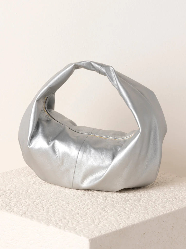 Milano Mini Hobo Bag by Shiraleah in Silver