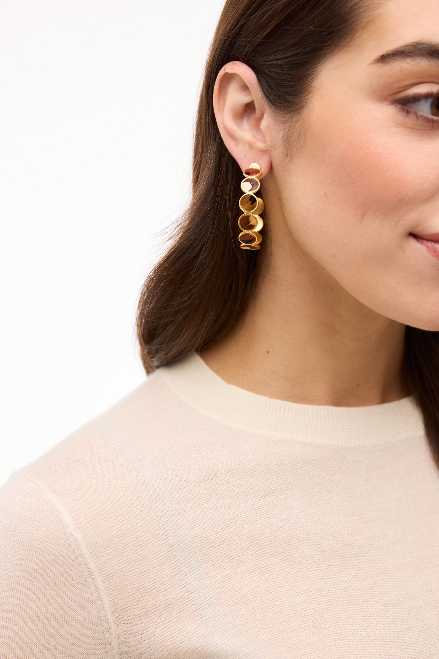 Cassandra Multi Bezel Hoop Earring by Brackish