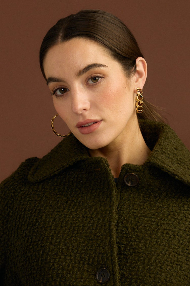Cassandra Multi Bezel Hoop Earring by Brackish