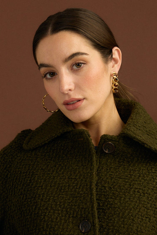 Cassandra Multi Bezel Hoop Earring by Brackish