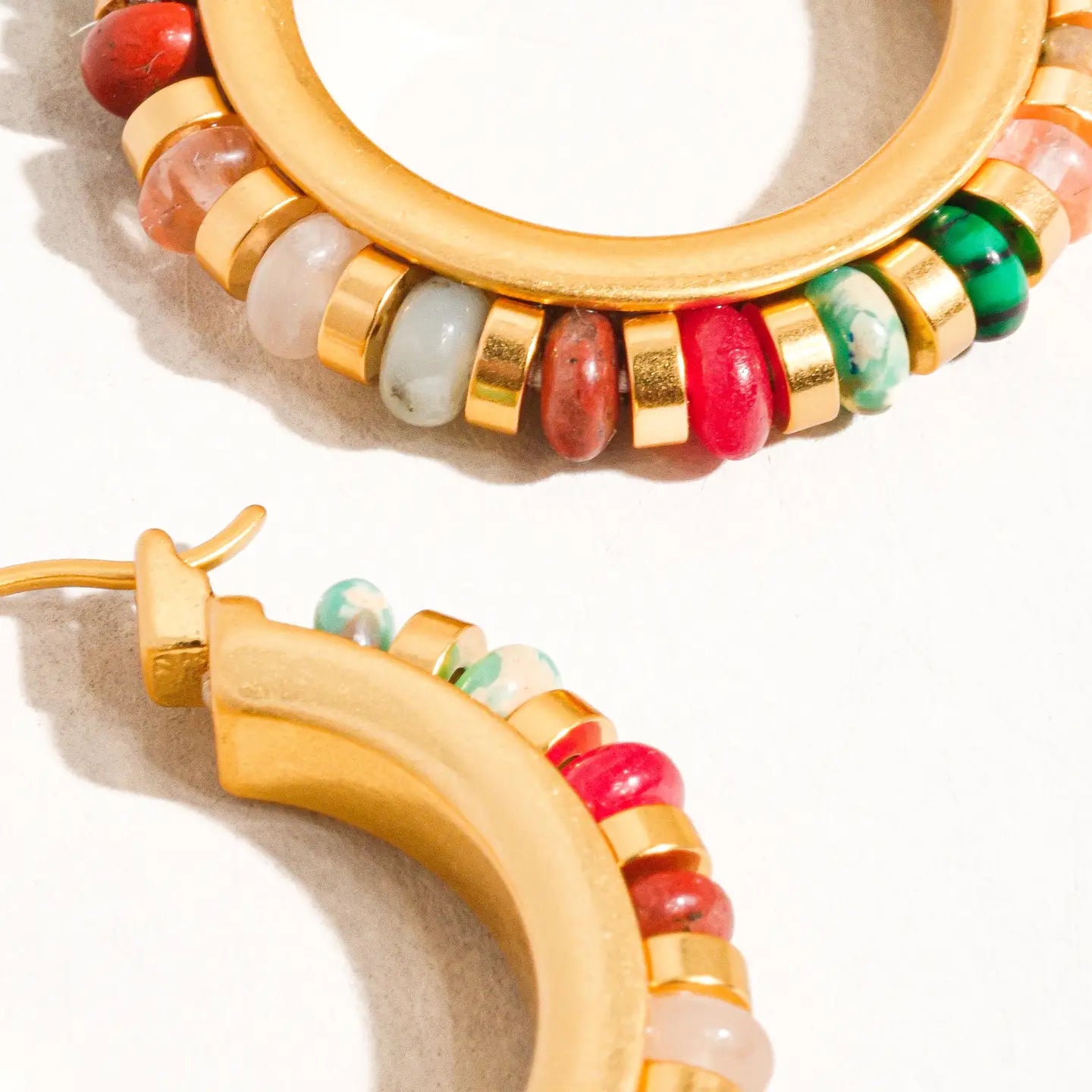 Capri 18K Gold Color Beaded Resort Hoop Earring by Flanerie by MAIQ