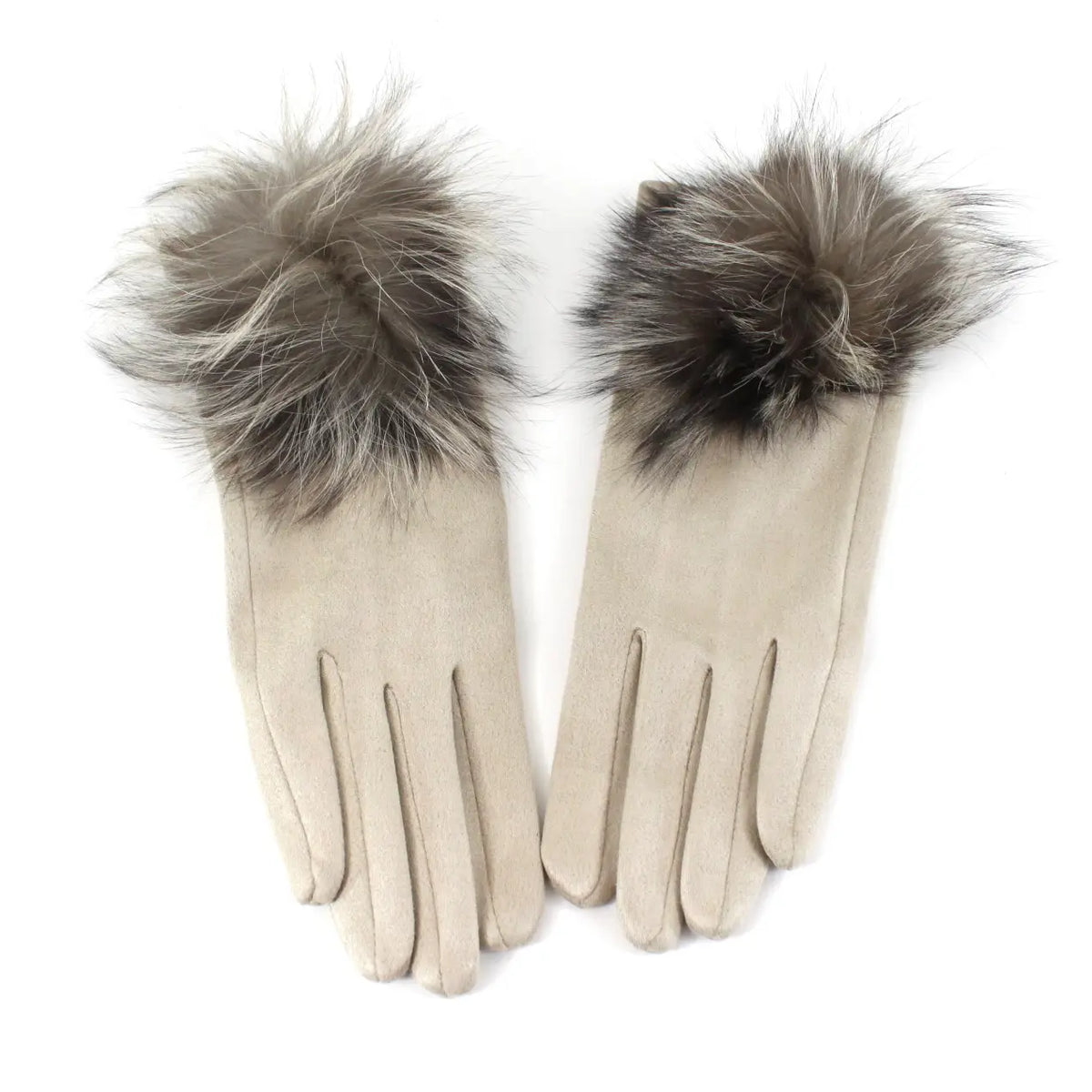 Extra Furry Gloves by Pretty Persuasions in Sand