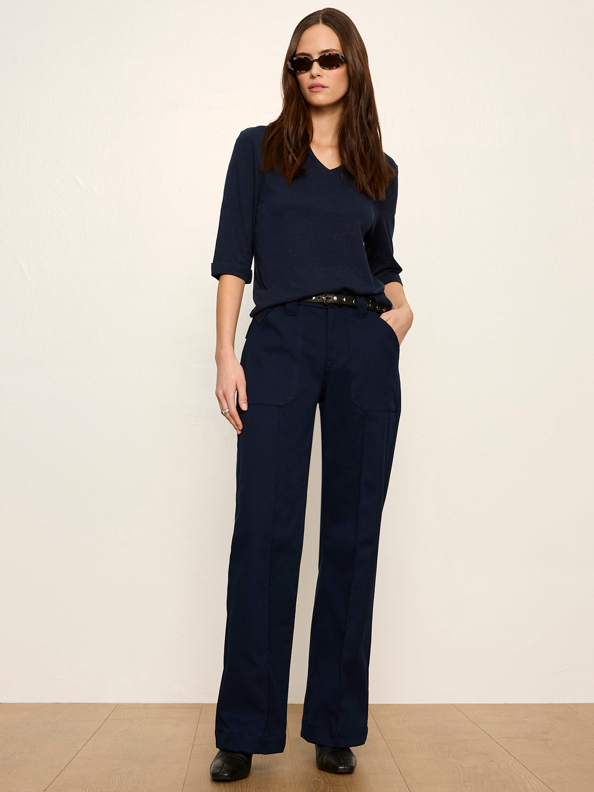 Dolce Notch Neck Tee by Sanctuary in Navy Blazer