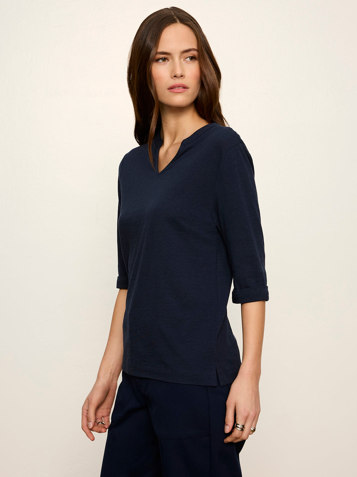 Dolce Notch Neck Tee by Sanctuary in Navy Blazer