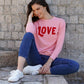 Love Sweatshirt by Shiraleah in Pink