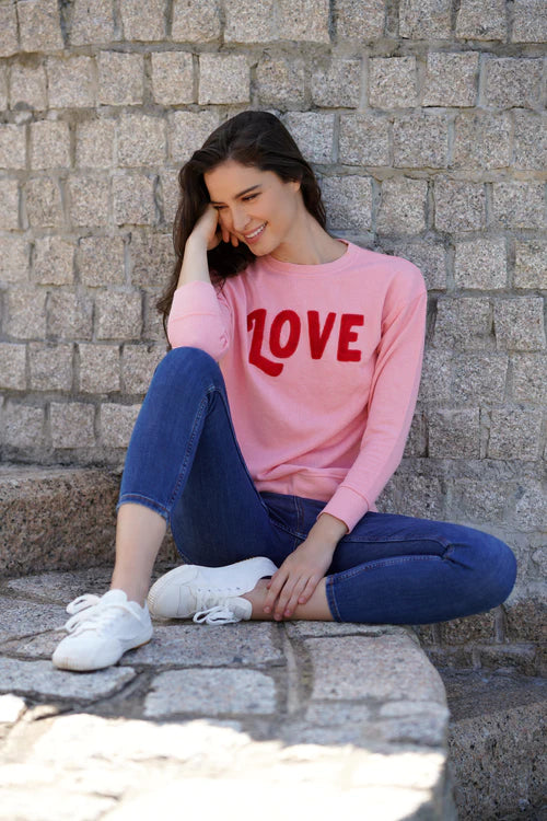 Love Sweatshirt by Shiraleah in Pink