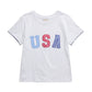 USA Relaxed Tee by Shiraleah in White