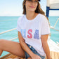 USA Relaxed Tee by Shiraleah in White
