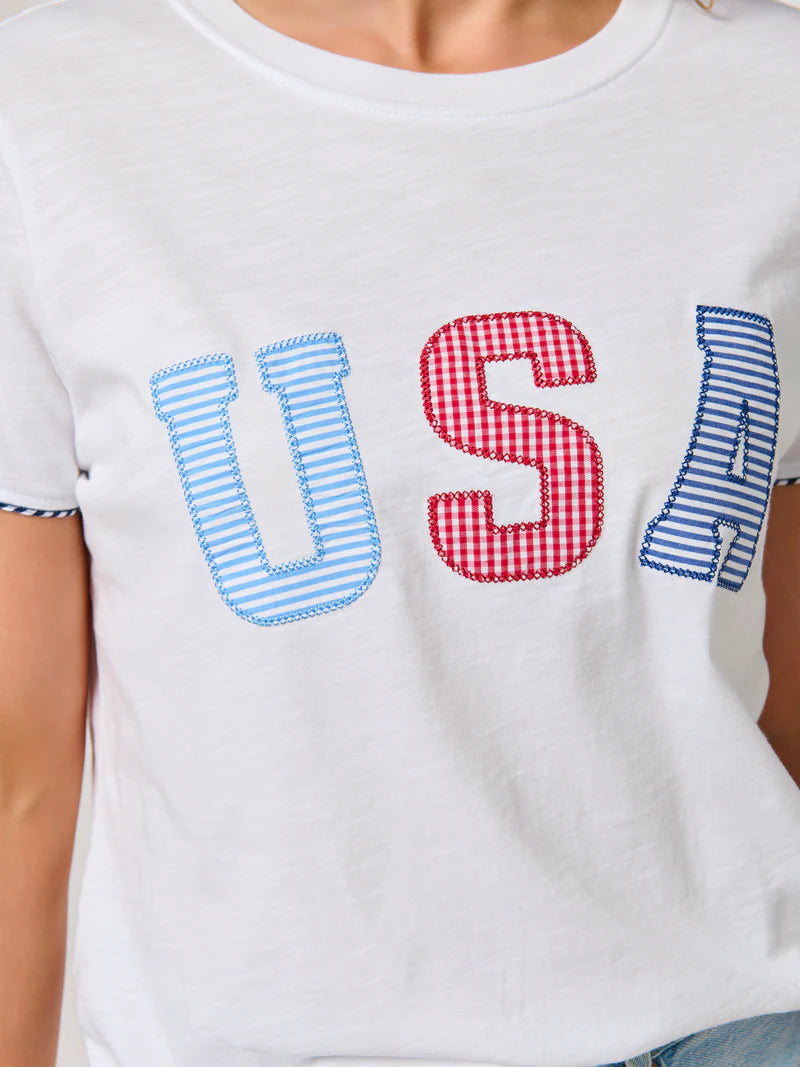 USA Relaxed Tee by Shiraleah in White