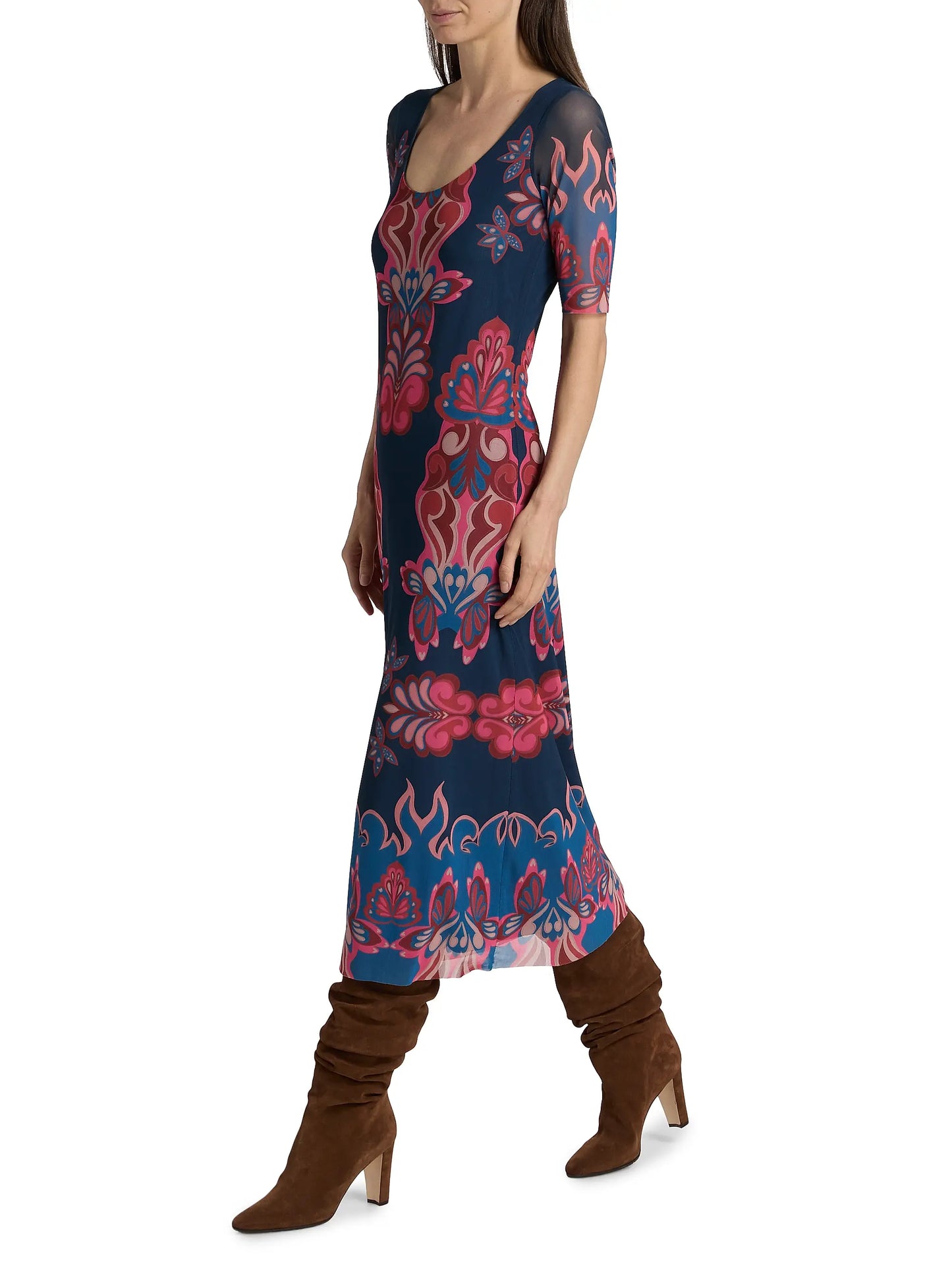 Maya Mesh Midi Dress by Johnny Was in Ryland