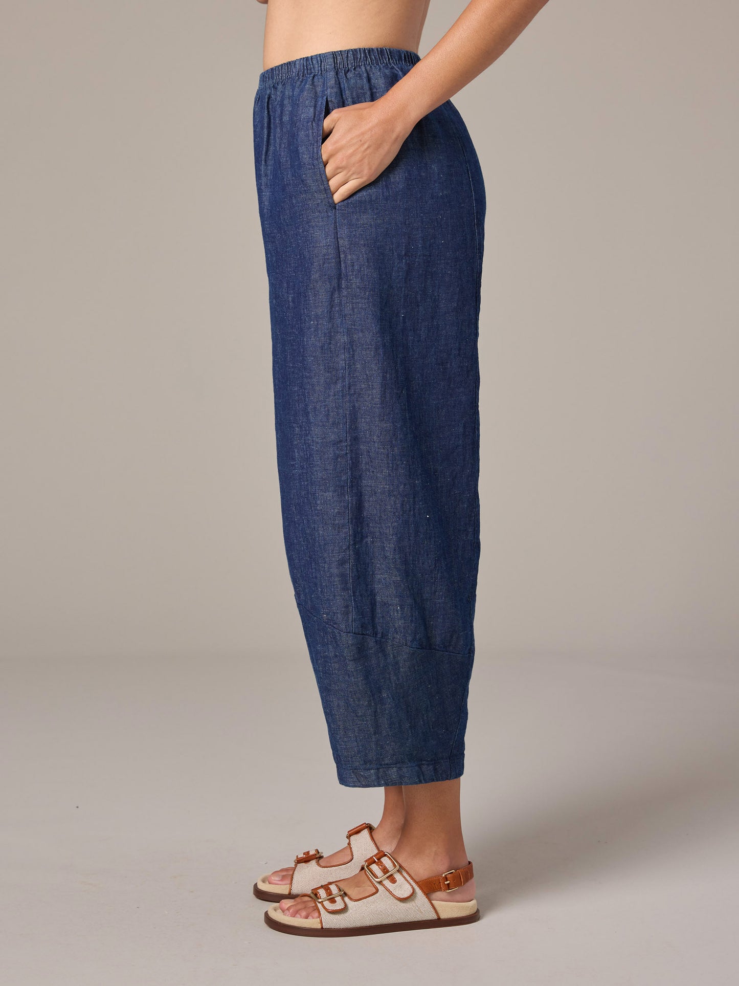 Flax Denim Lantern Pant by Cut Loose in Laundered