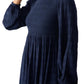 Smocked New Babydoll Dress by Sanctuary in Navy Reflection