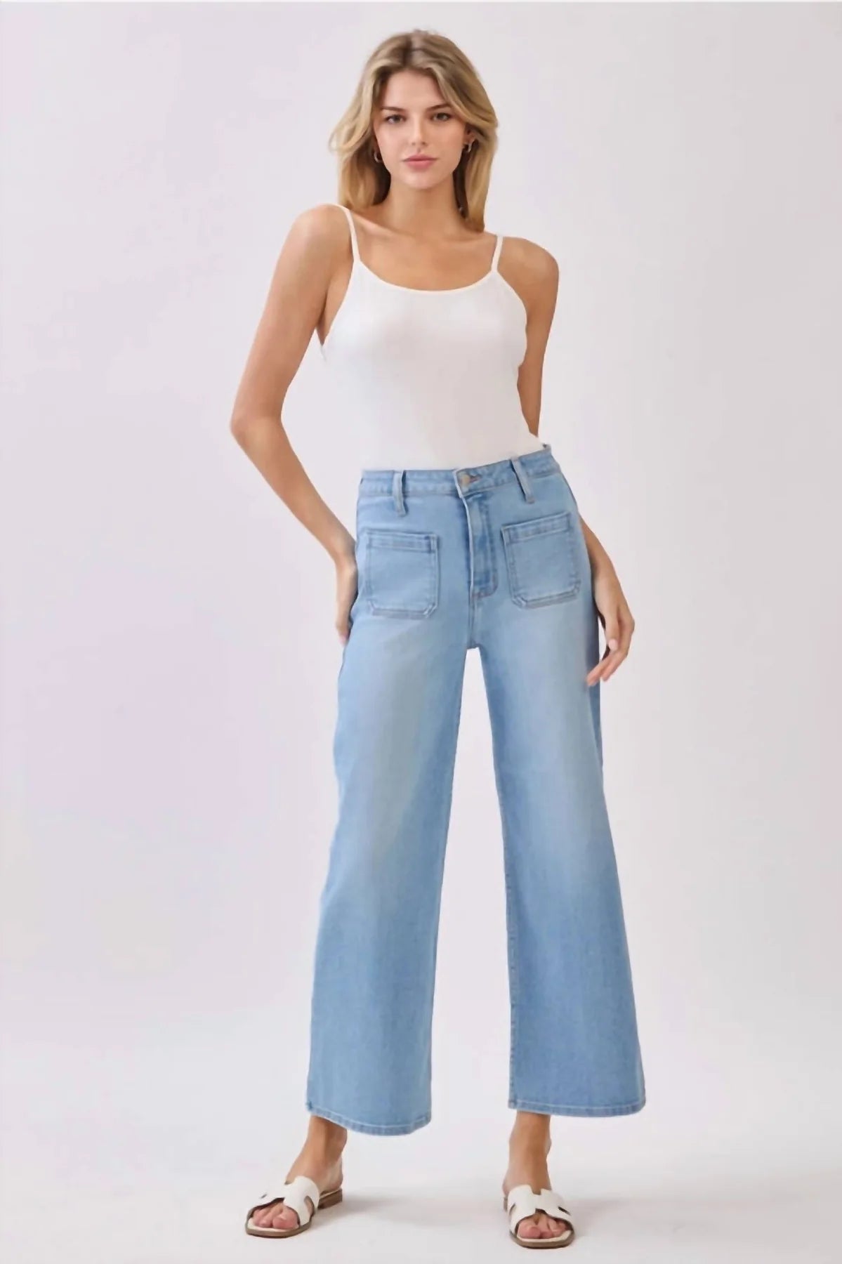 Front Patch Pocket Jean By Letter to Juliet in Light