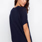 Raglan Short Sleeve Crew Neck Sweater by Charlie B in Navy