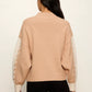 Color Block Mock Neck Pullover by Sanctuary in Hazelnut/Bone