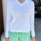 V-Neck Sweater by Pure Amici in White