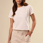 Berkeley Tee by Amour Vert in Ivory/Biscotti Stripe