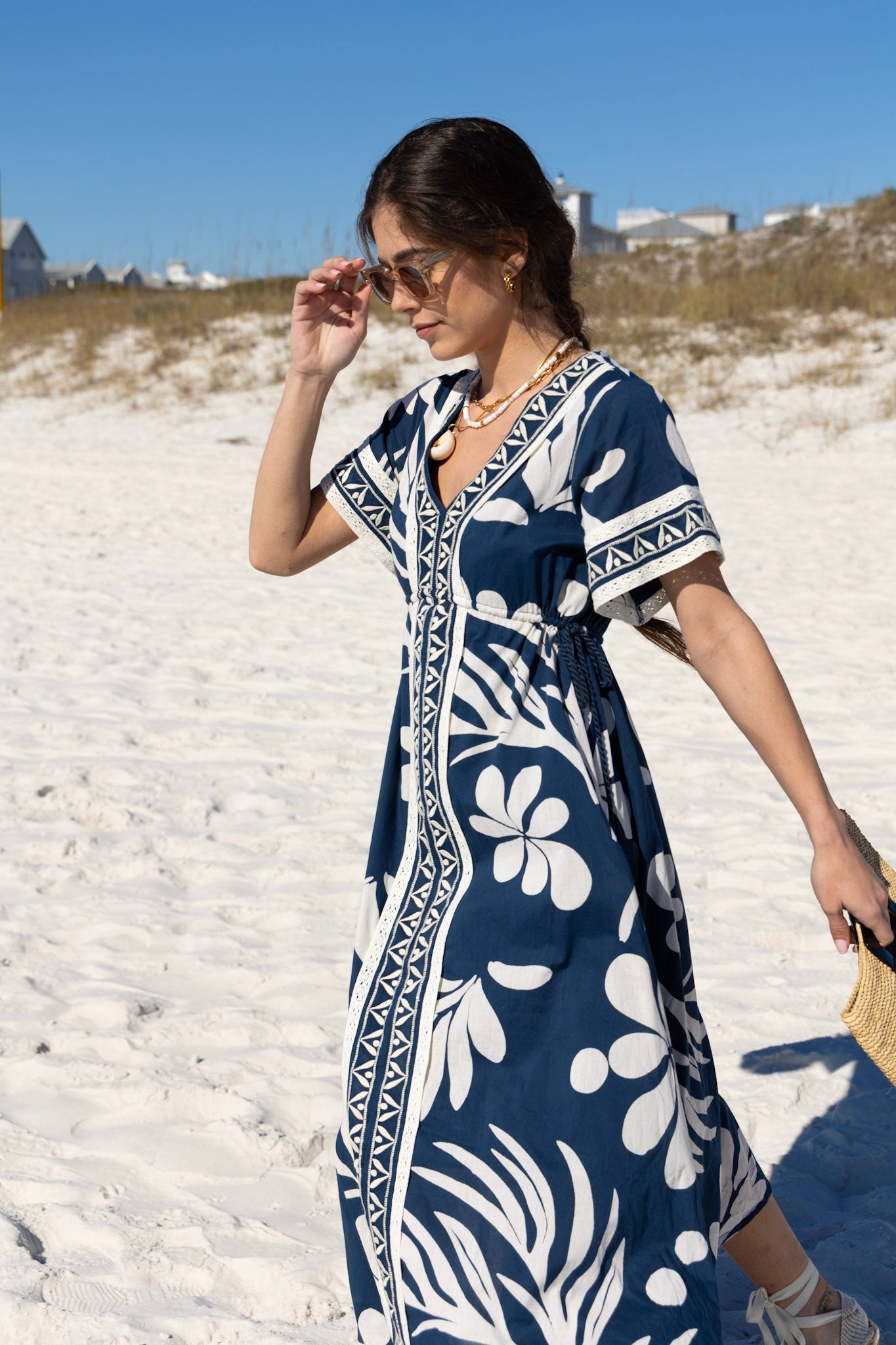 Cora Caftan by Ex Voto in Deep Lapis