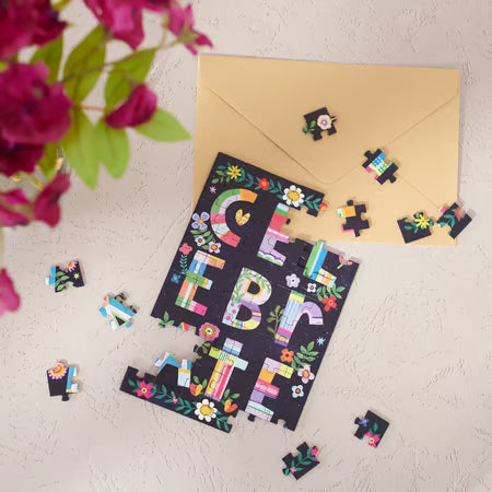 Celebrate Puzzle Card by Primitives by Kathy