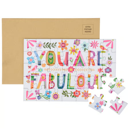 You Are Fabulous Puzzle Card by Primitives by Kathy