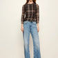 Mesh 3/4 Sleeve Top by Sanctuary in Cinder Plaid