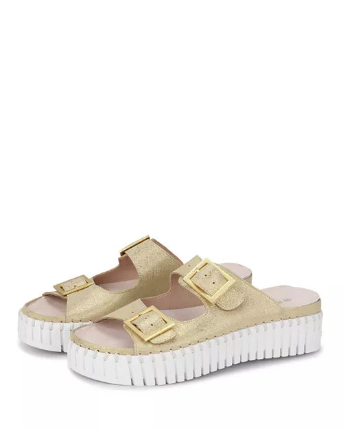 Tulip Slide Sandals by Ilse Jacobsen in Platin