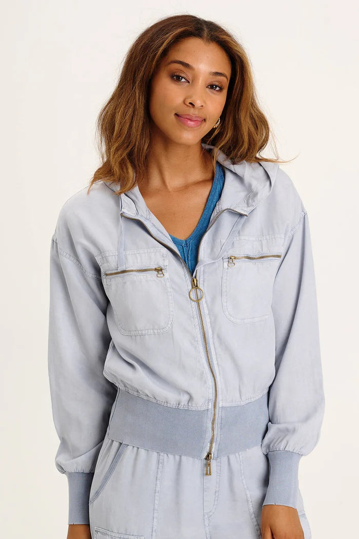 Karney Distressed Bomber by XCVI in Spry Blue