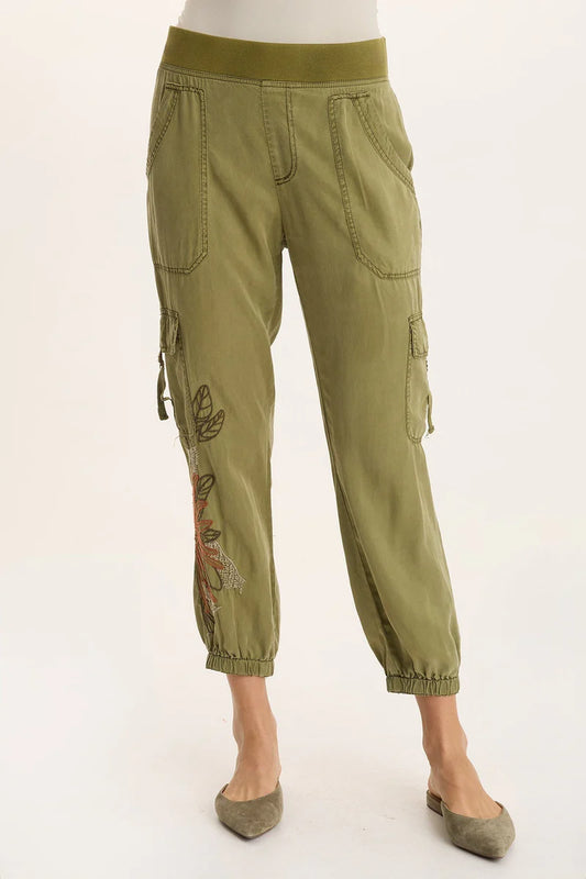 Embroidered Darri Jogger by XCVI in Thicket