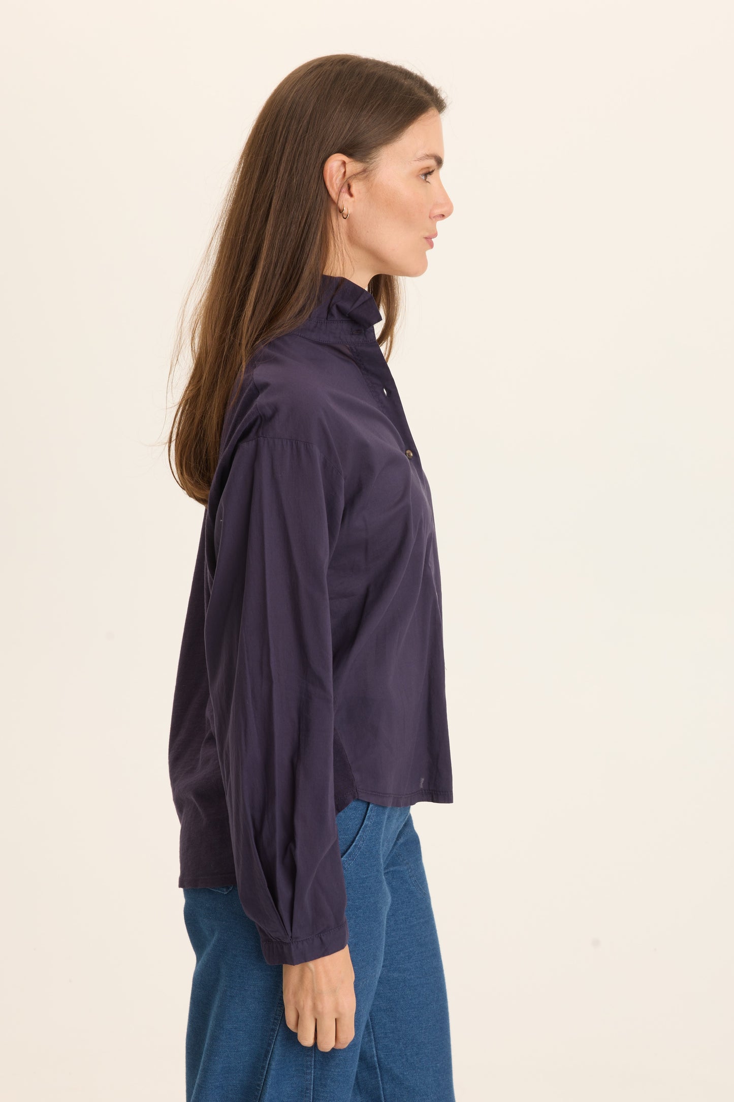 Lohan Ruffle Top by Wearables in Navy