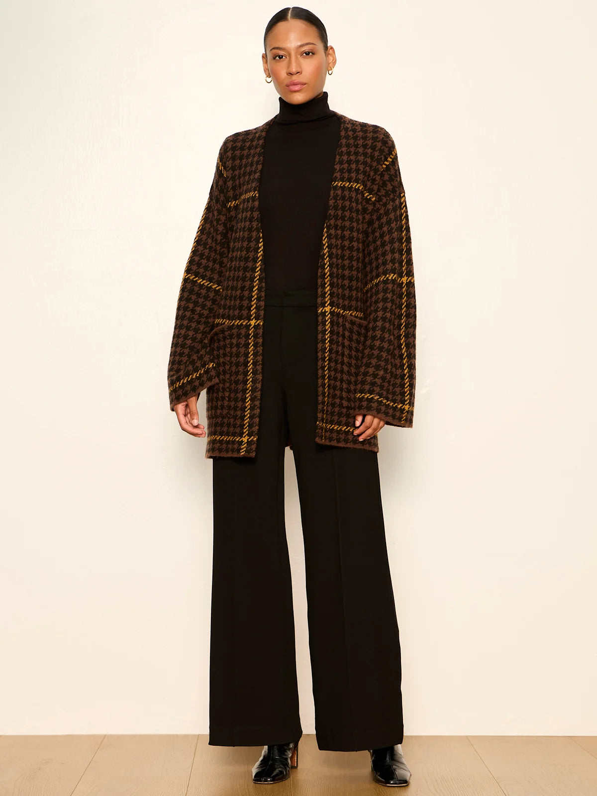 Jacquard Coatigan by Sanctuary in Golden Plaid