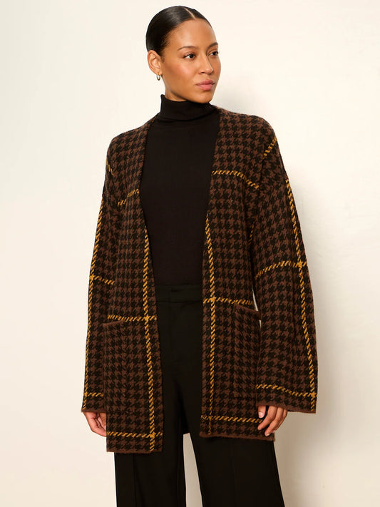 Jacquard Coatigan by Sanctuary in Golden Plaid