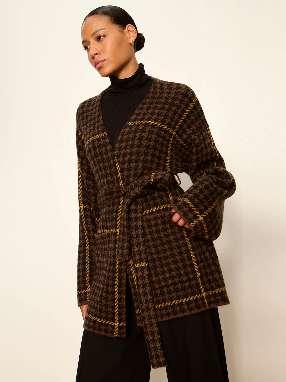 Jacquard Coatigan by Sanctuary in Golden Plaid
