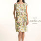 Floral Side Tie Dress by Linen Luv in Sage Print