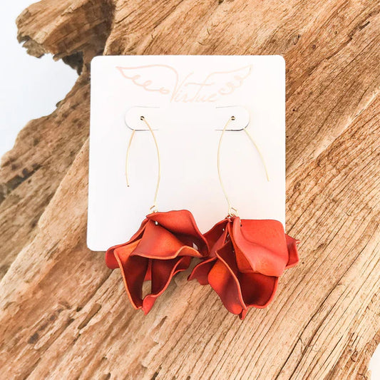 Hyacinth Tiered Earring on Marquis Hook by Virtue Jewelry in Metallic Cinnamon