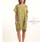 Elastic Bottom Bubble Dress by Linen Luv in Anis