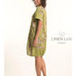 Elastic Bottom Bubble Dress by Linen Luv in Anis
