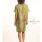 Elastic Bottom Bubble Dress by Linen Luv in Anis