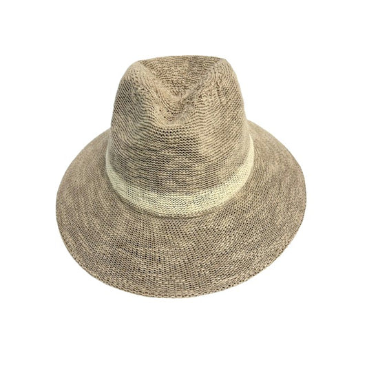 Cotton Blend Fedora Brim Hat by Shihreen In Natural