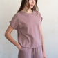 Rolled Sleeve Relaxed Tee by elle grey in Antler Pink