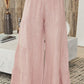 Linen Tiered Palazzo Pant by Milio Milano in Dusty Rose