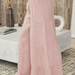 Linen Tiered Palazzo Pant by Milio Milano in Dusty Rose