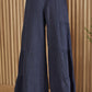Linen Tiered Palazzo Pant by Milo Milano in Navy Blue