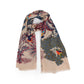 Woodland Embroidered Scarf by Vismaya Scarves in Vanilla