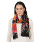 Wildflower Dusk Wool Scarf by Vismaya Scarves in Black