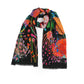 Wildflower Dusk Wool Scarf by Vismaya Scarves in Black