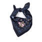 Rodeo Lassie Embroidered Bandana by Vismaya Scarves in Navy